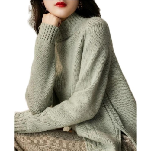 Golden ratio cashmere/wool pampering slimming stick knitted sweater