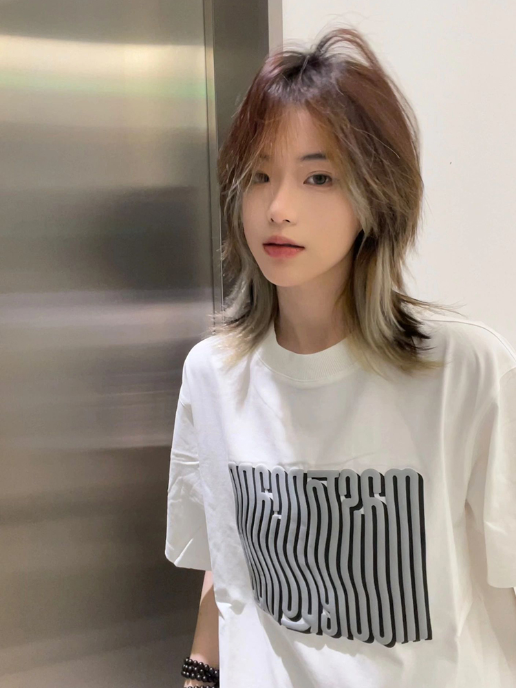 官圖 重磅/精梳純棉 後包領 有縫邊 S-XXXL 夏裝短袖T恤女