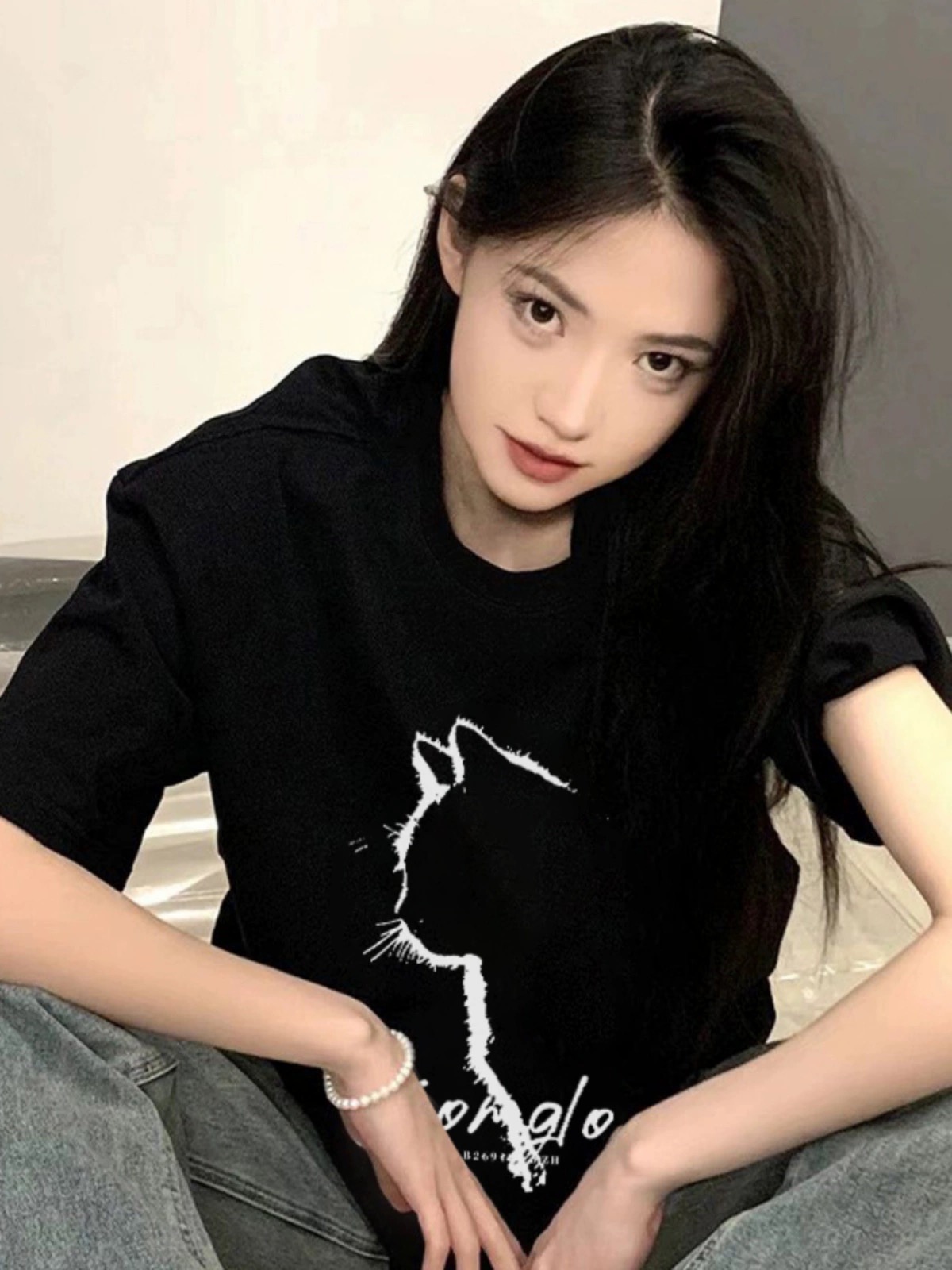 官圖 重磅/精梳純棉 後包領 有縫邊 S-XXXL 夏裝短袖T恤女