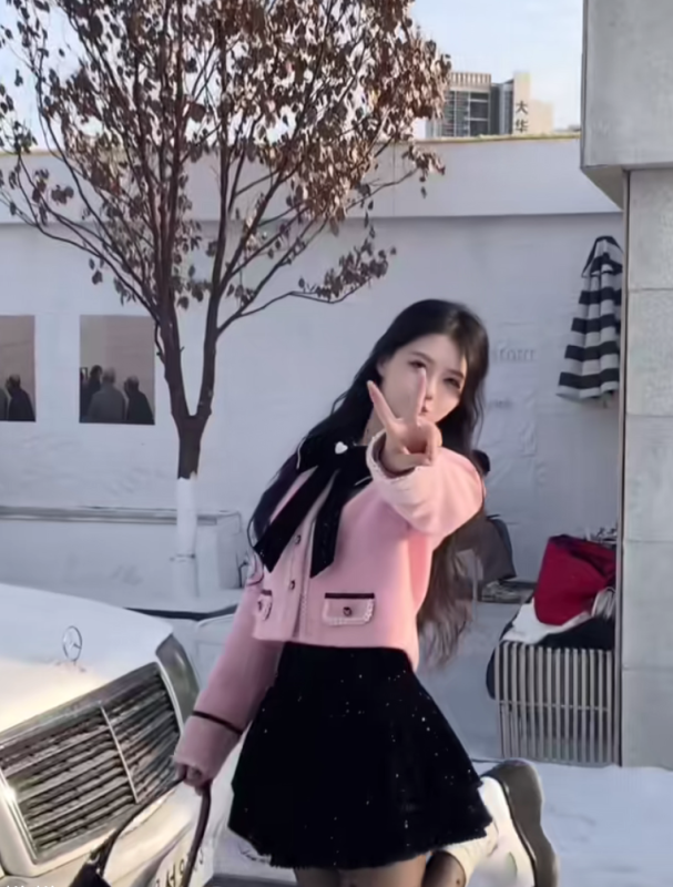 REESE韓劇千金秋冬甜美小香風氣質短外套半裙