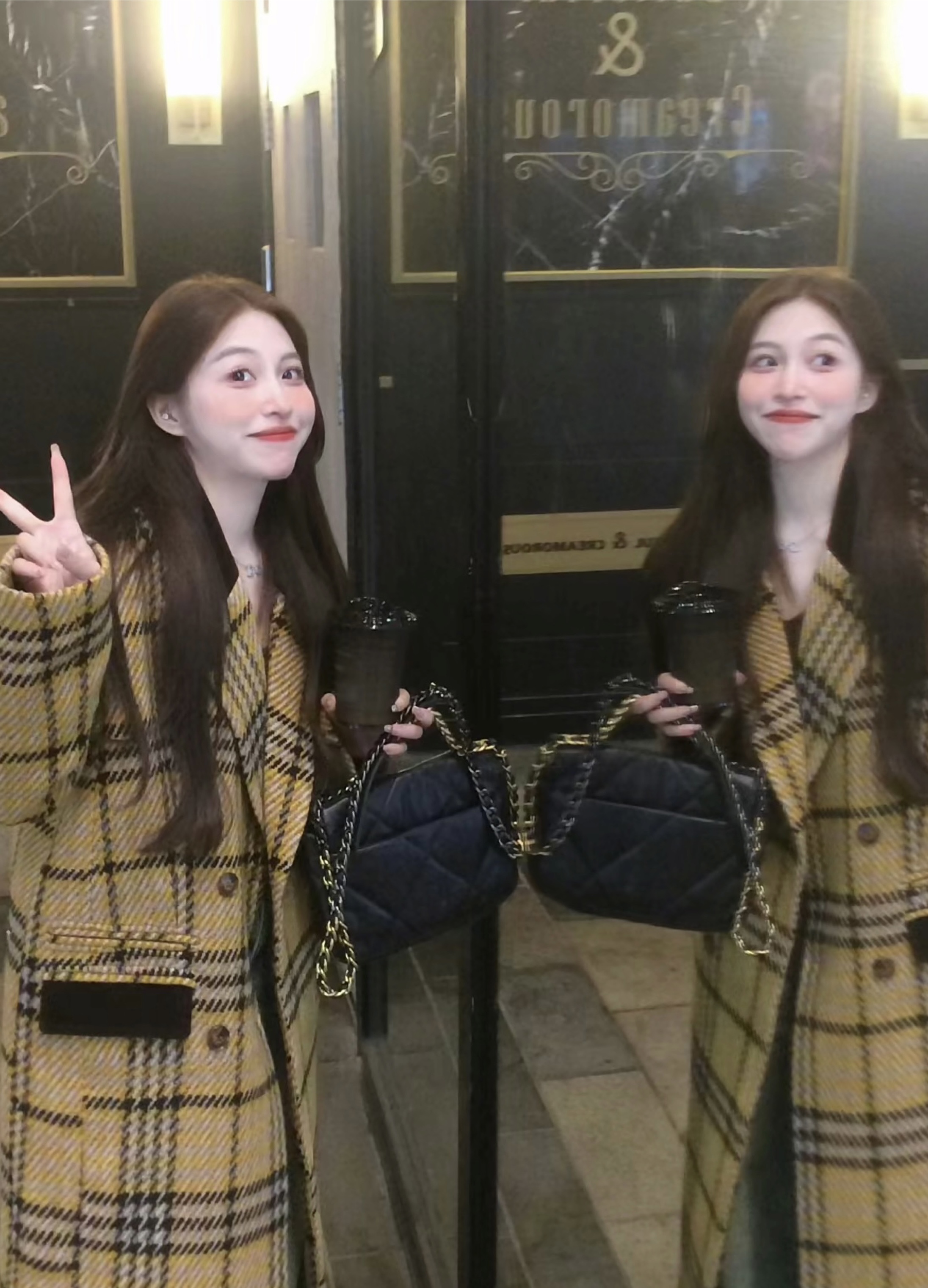 實拍新款美拉德韓系小個子赫本風氣質加厚毛呢大衣外套