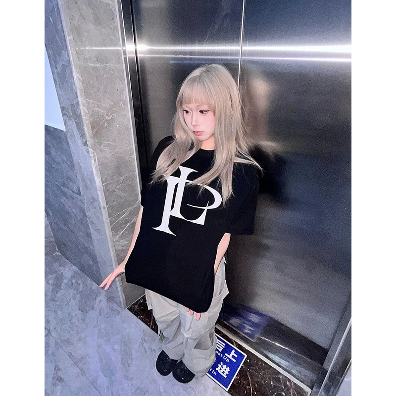 官圖 重磅/精梳純棉 後包領 有縫邊 S-XXXL 夏裝短袖T恤女