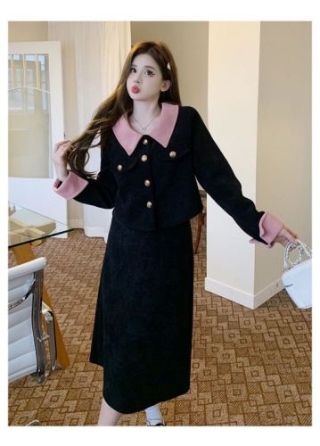 Gentle women's spring and summer fragrance-style tops, long and short skirt suits, elegant temperament and slimming two-piece set