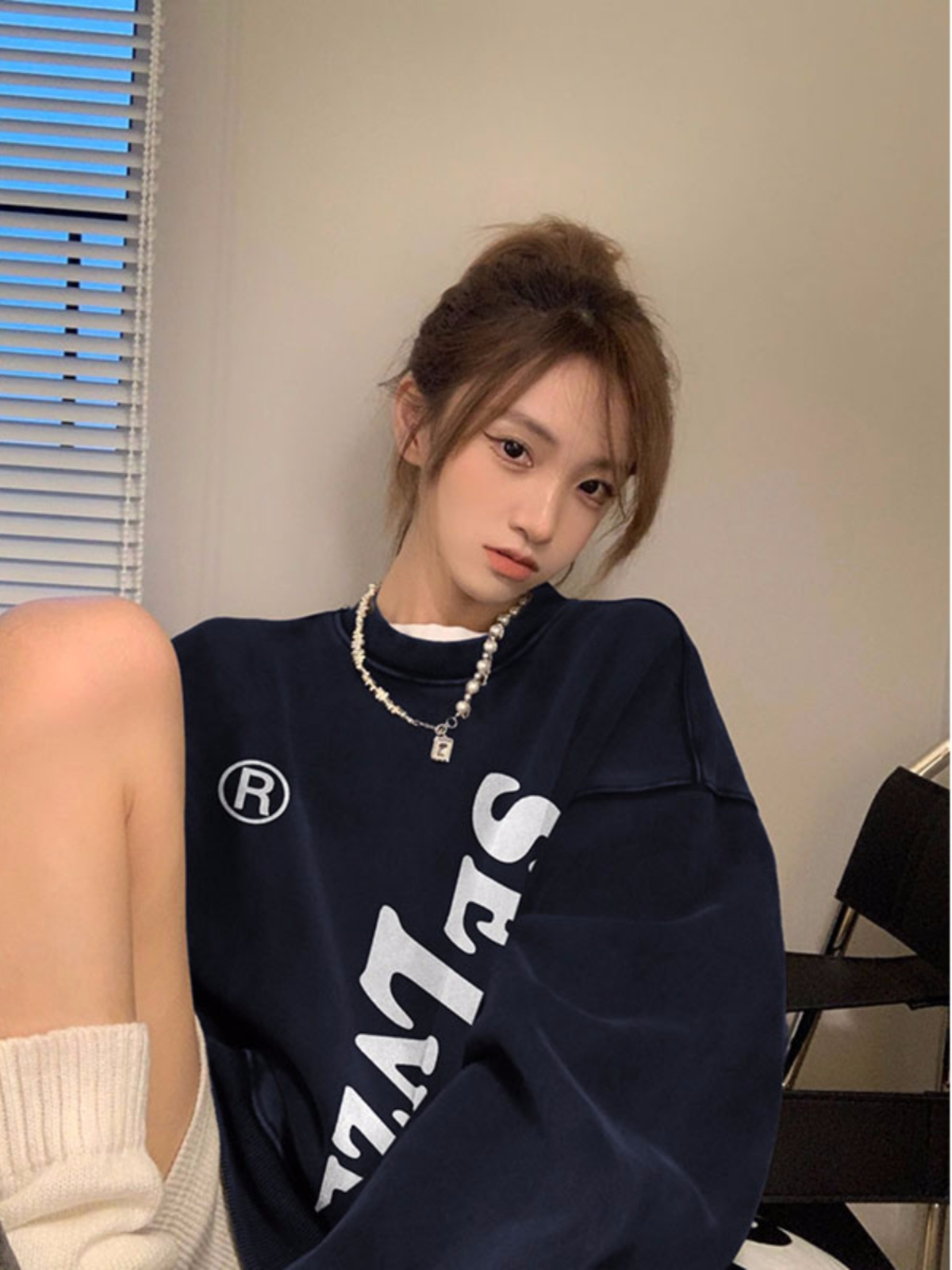 Official photo plus velvet 250g / David's round neck autumn and winter sweatshirt for women plus velvet