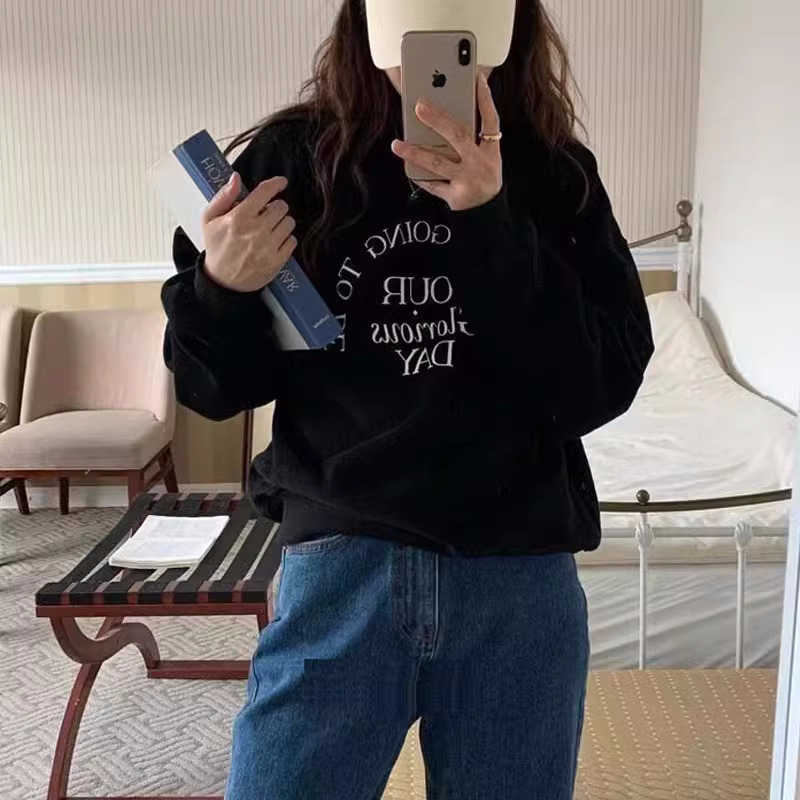 Official photo plus velvet 250g / David's round neck autumn and winter sweatshirt for women plus velvet