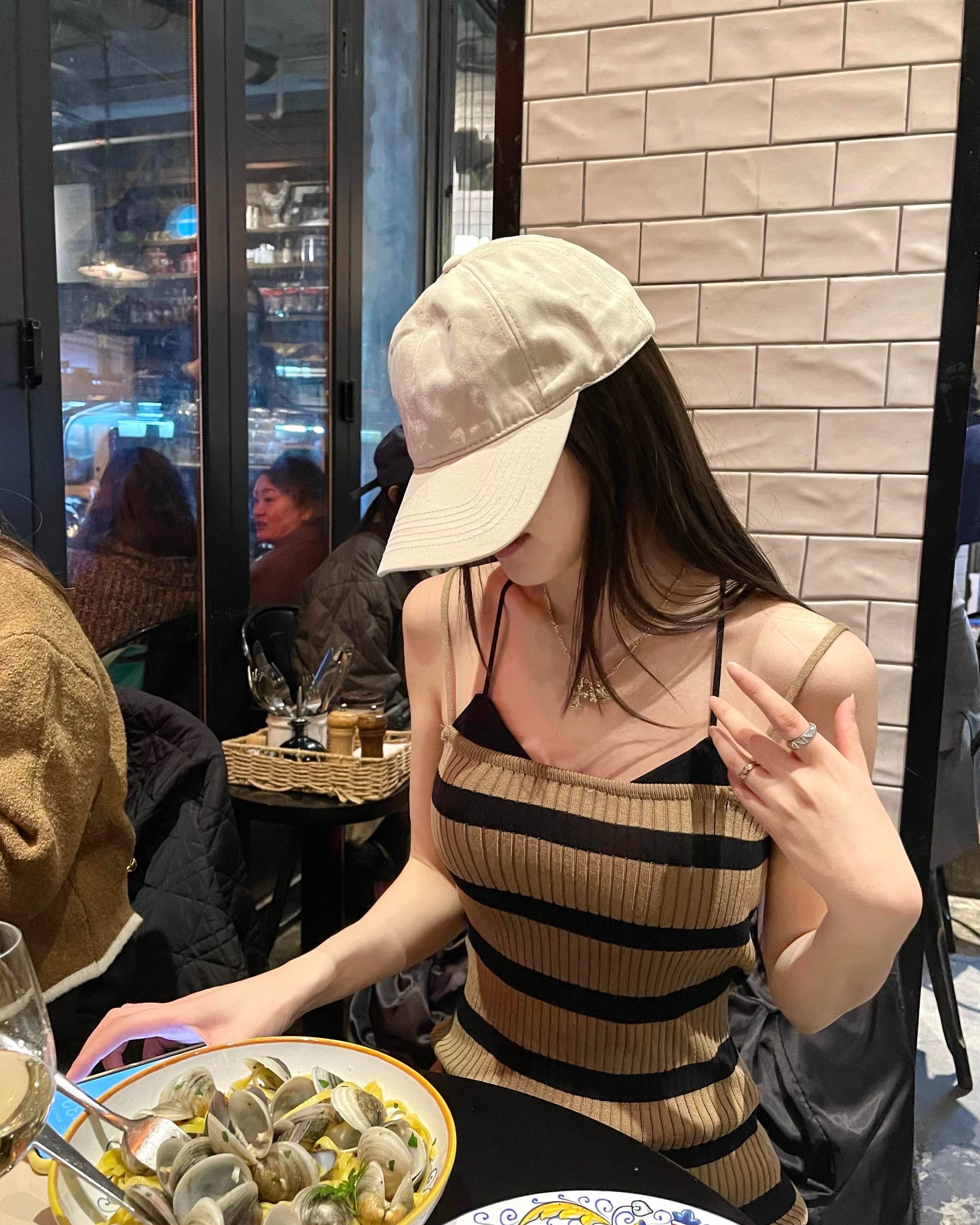 一年一度時尚輪迴條紋針織吊帶連衣裙女修身包臀裙