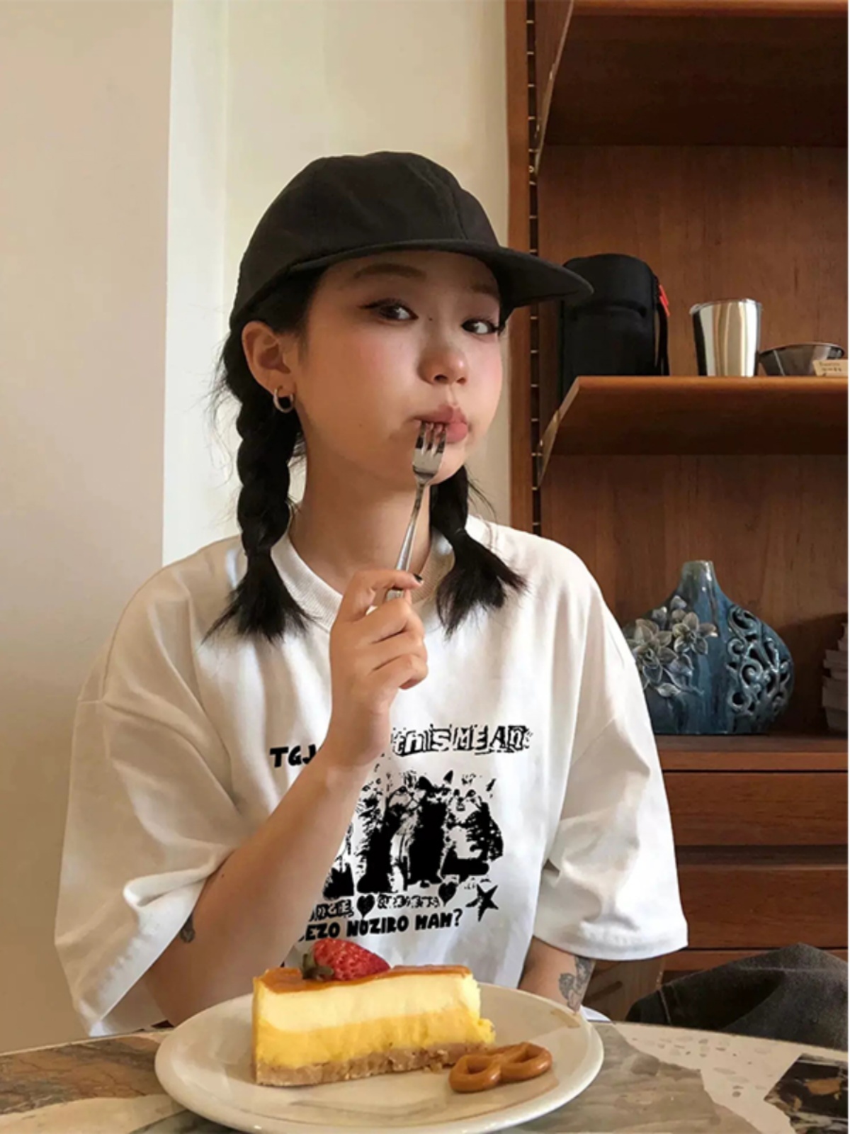 官圖 重磅/精梳純棉 後包領 有縫邊 S-XXXL 夏裝短袖T恤女