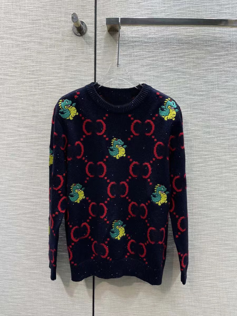 Tomatoes Haute Couture 23 Autumn and Winter Year of the Dragon New Year New Year Letter Jacquard Casual Knitted Cardigan Sweater Jacket