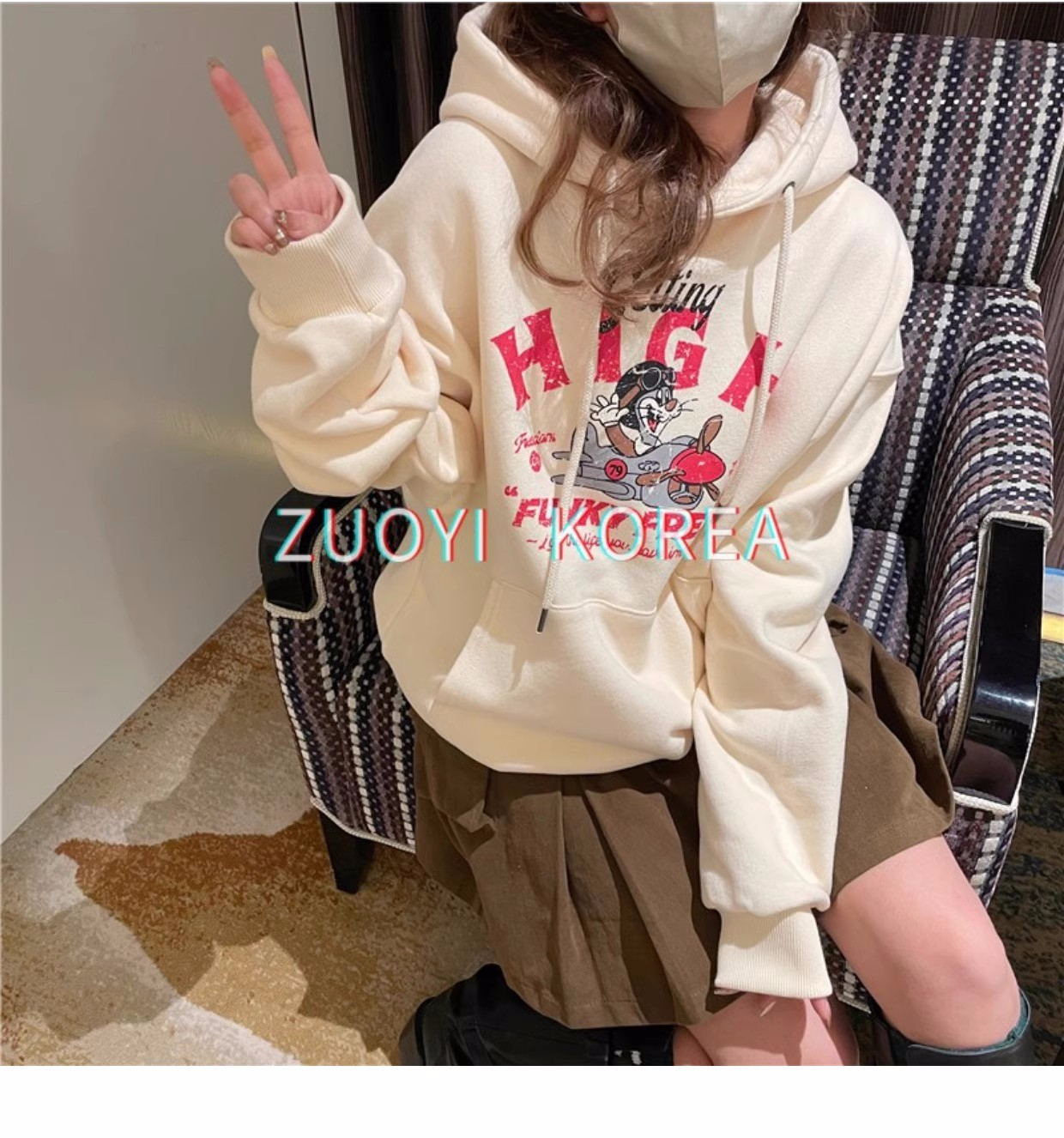 官圖  加絨250g / 大衛衣連帽秋冬款衛衣女加絨