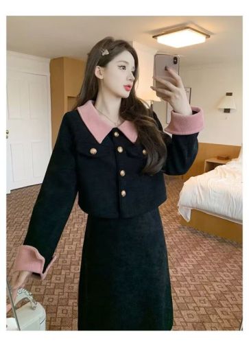 Gentle women's spring and summer fragrance-style tops, long and short skirt suits, elegant temperament and slimming two-piece set