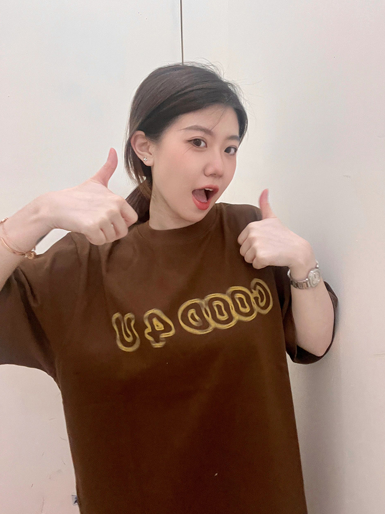 官圖 重磅/精梳純棉 後包領 有縫邊 S-XXXL 夏裝短袖T恤女