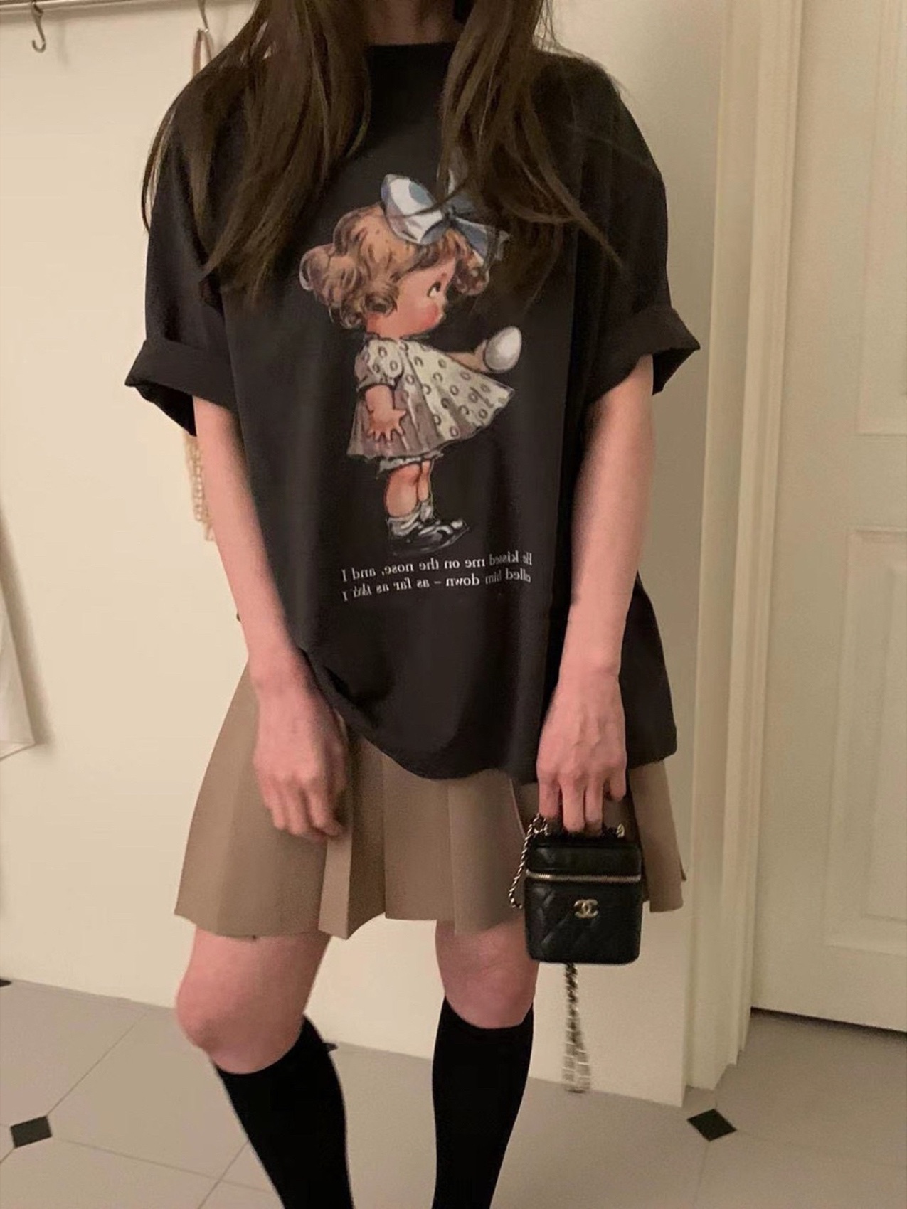 官圖 重磅/精梳純棉 後包領 有縫邊 S-XXXL 夏裝短袖T恤女