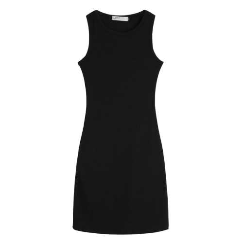 Real shot of 2024 summer new style slim sleeveless vest dress black hip skirt women's slim suspender dress