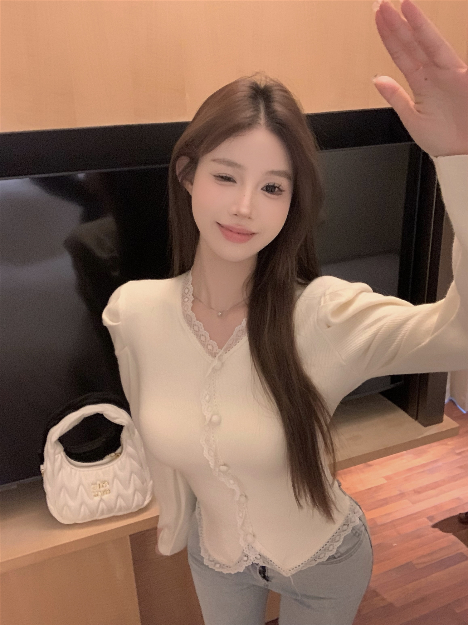 實拍~設計感小眾百搭毛針織衫女修身顯瘦毛衣