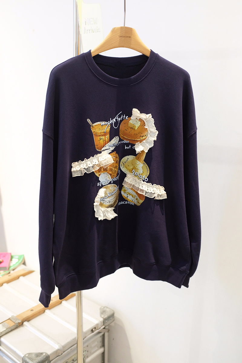 Official photo plus velvet 250g / David's round neck autumn and winter sweatshirt for women plus velvet