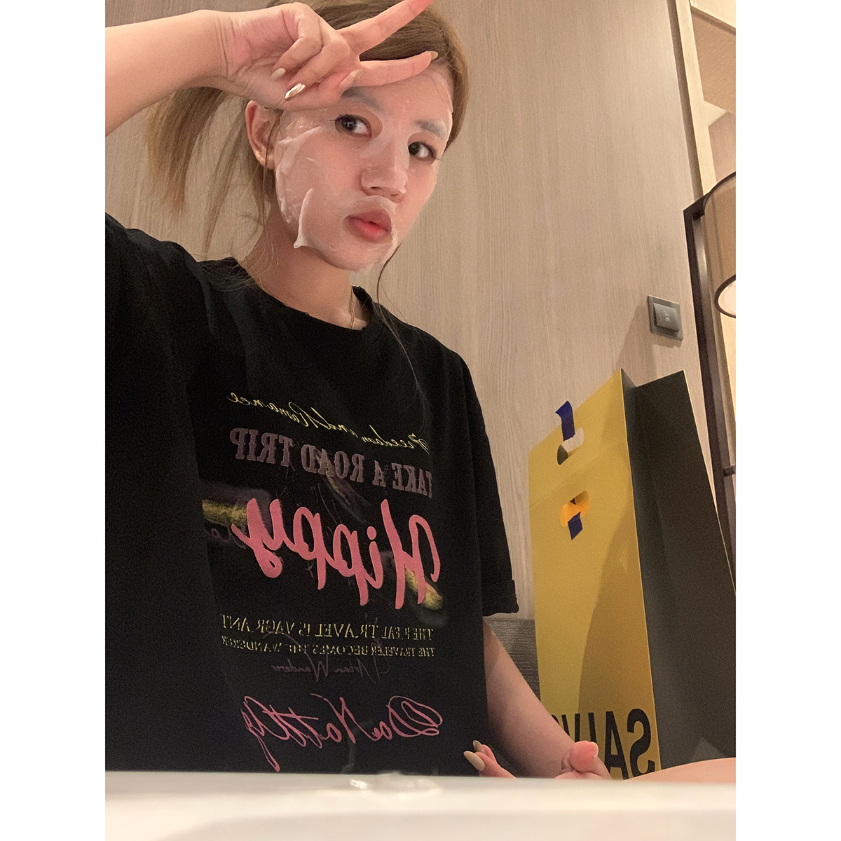 官圖 重磅/精梳純棉 後包領 有縫邊 S-XXXL 夏裝短袖T恤女