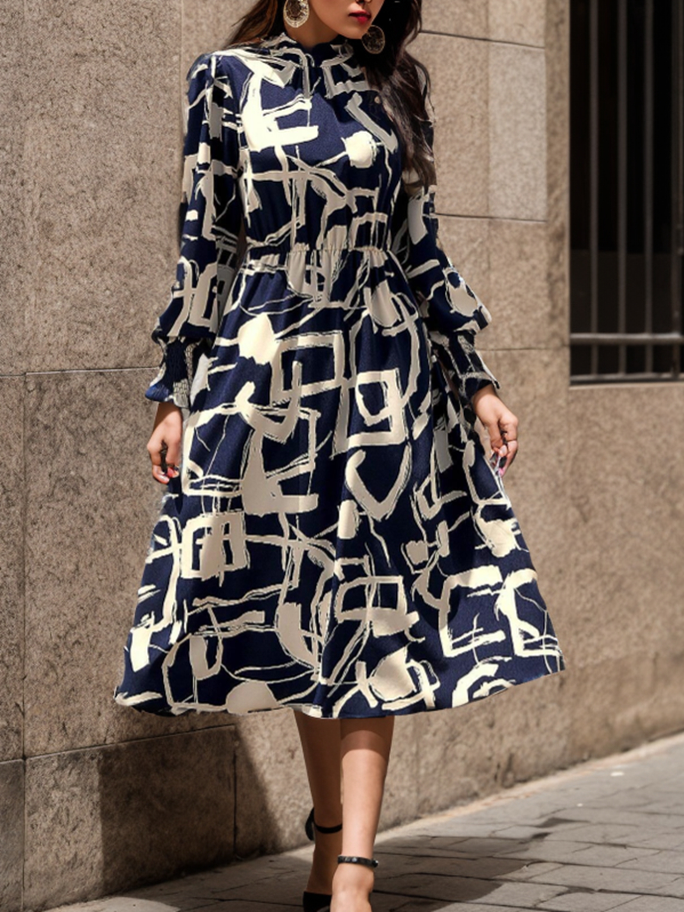 2024 AliExpress Amazon independently accounts for European and American foreign trade new long-sleeved dress