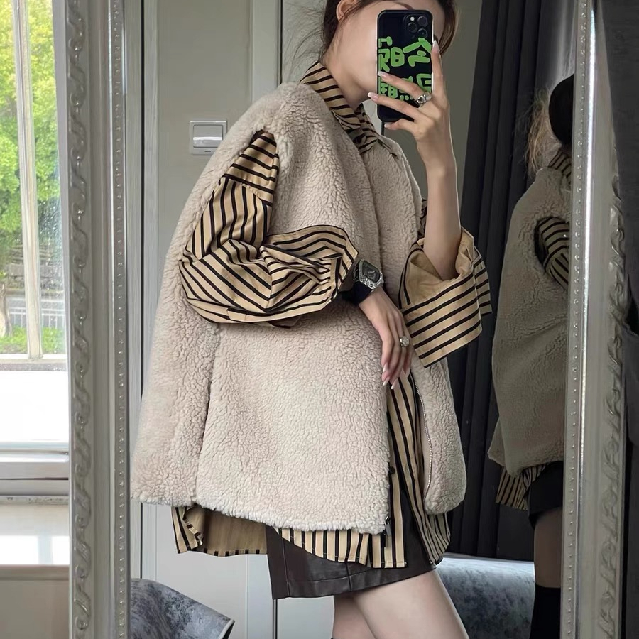 Dongdaemun new lamb velvet vest 2023 new autumn and winter clothing layered sleeveless vest vest jacket