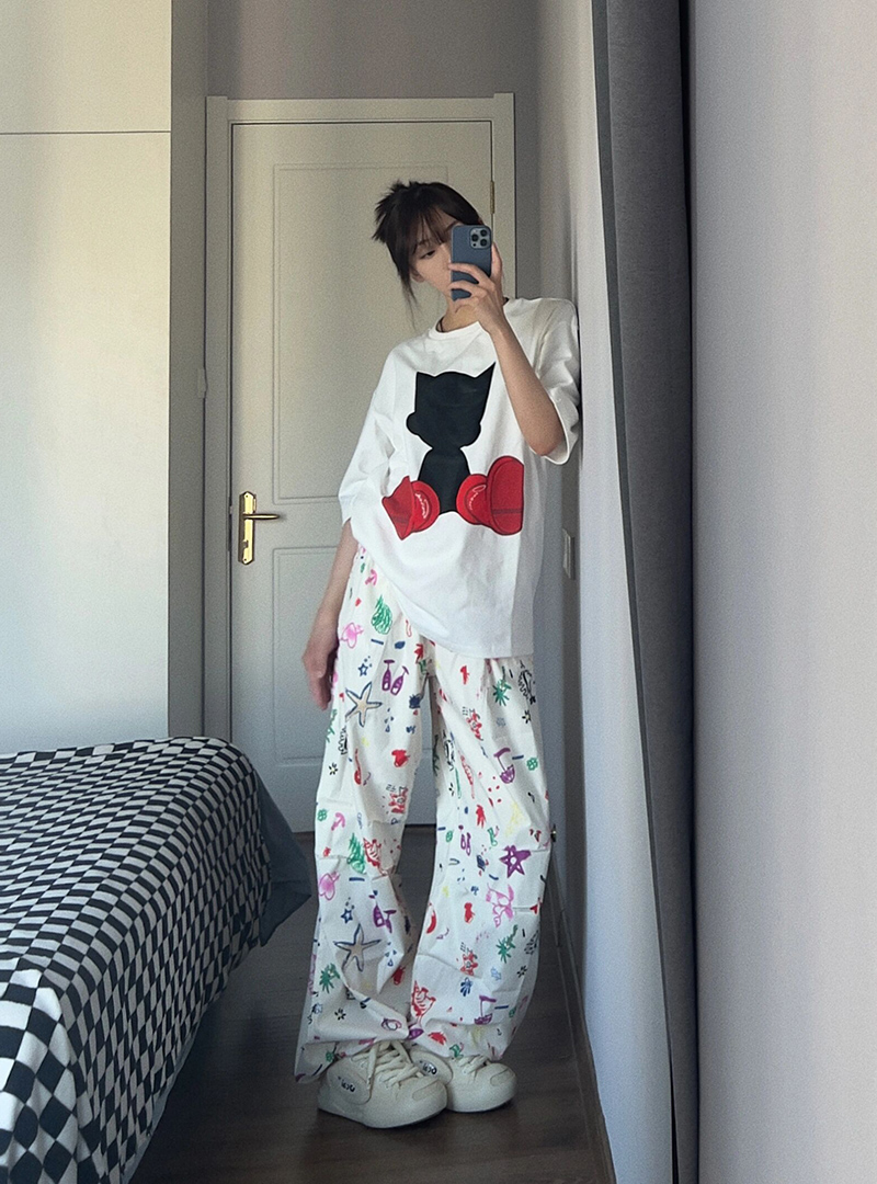 官圖 重磅/精梳純棉 後包領 有縫邊 S-XXXL 夏裝短袖T恤女