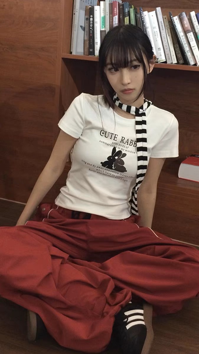 官圖 92棉/8氨綸40支210g純棉 修身短款T恤女短袖