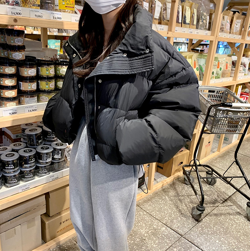 原版  拉鏈立領寬鬆麵包服保暖棉服外套
