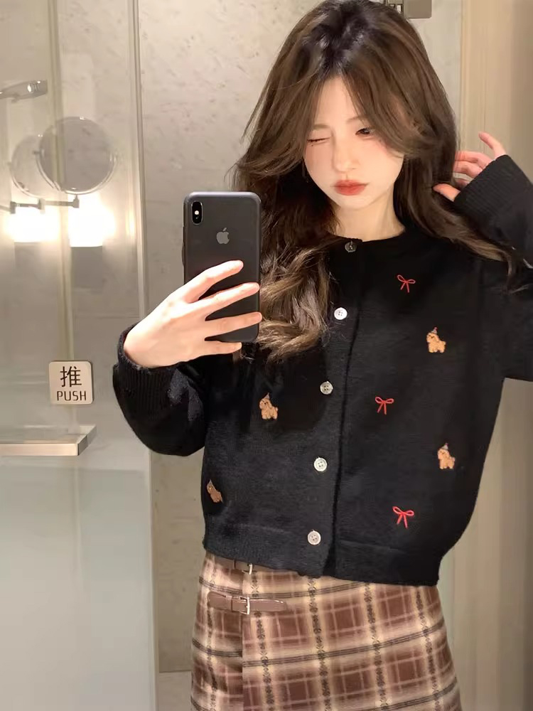 韓版甜美修休閒時尚百搭小眾別致設計感內搭上衣女軟糯針織衫毛衣