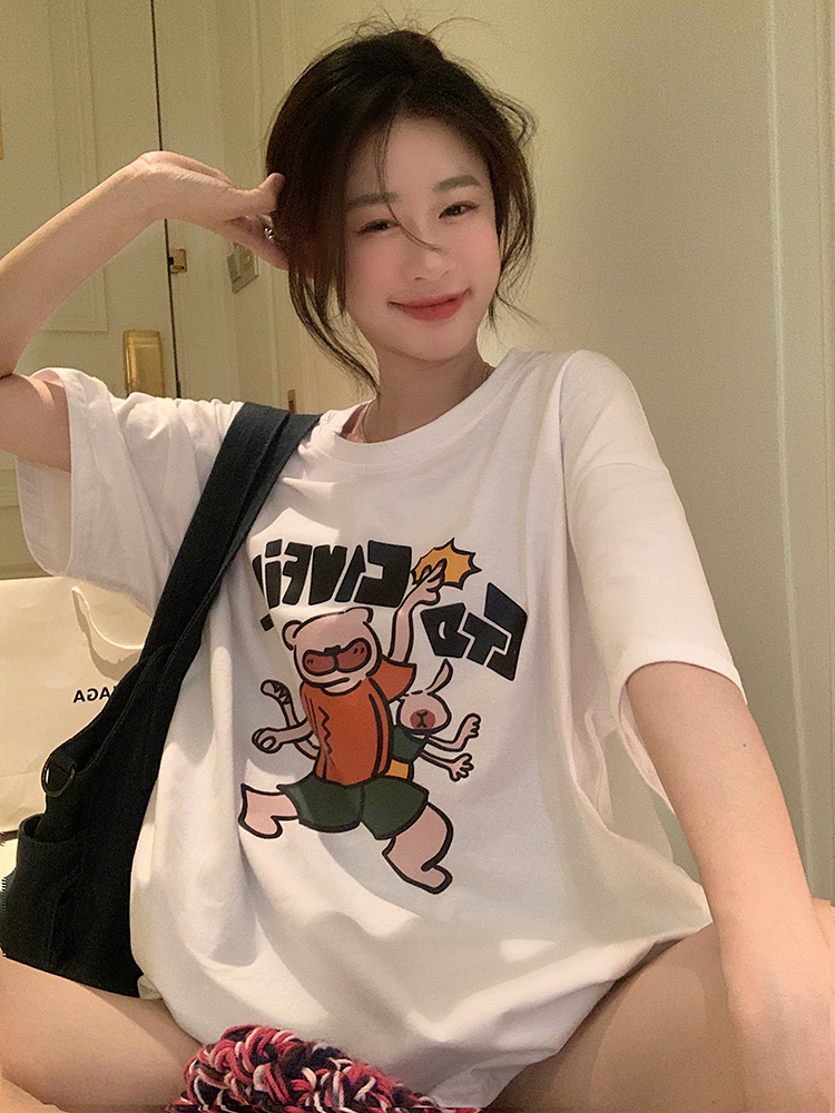 短袖t恤女寬鬆韓版ins潮2023春夏季新款中長款半袖上衣ins潮