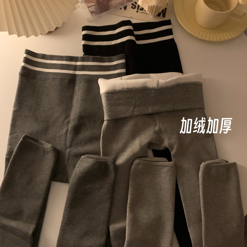 實拍打底褲女外穿秋冬季加絨保暖褲加厚顯瘦小腳褲緊身褲女