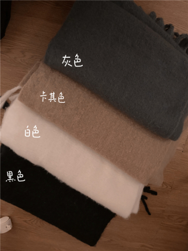 Real shot!  Winter solid color scarf imitation cashmere student shawl thickened warm scarf outer wear