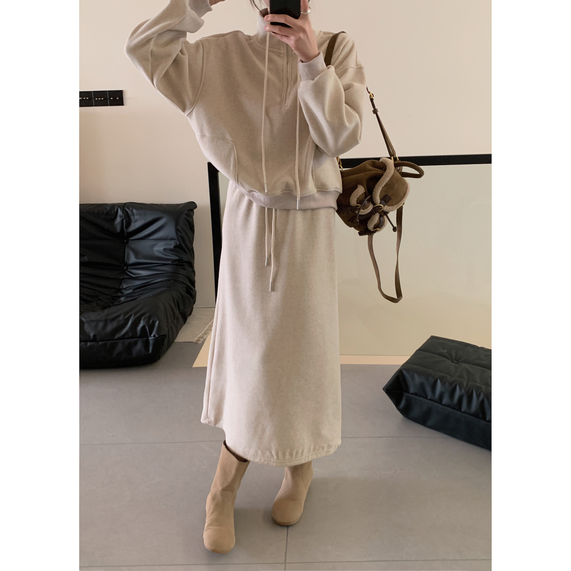 實拍  舒適100分  韓系ins 時尚休閒 夾棉