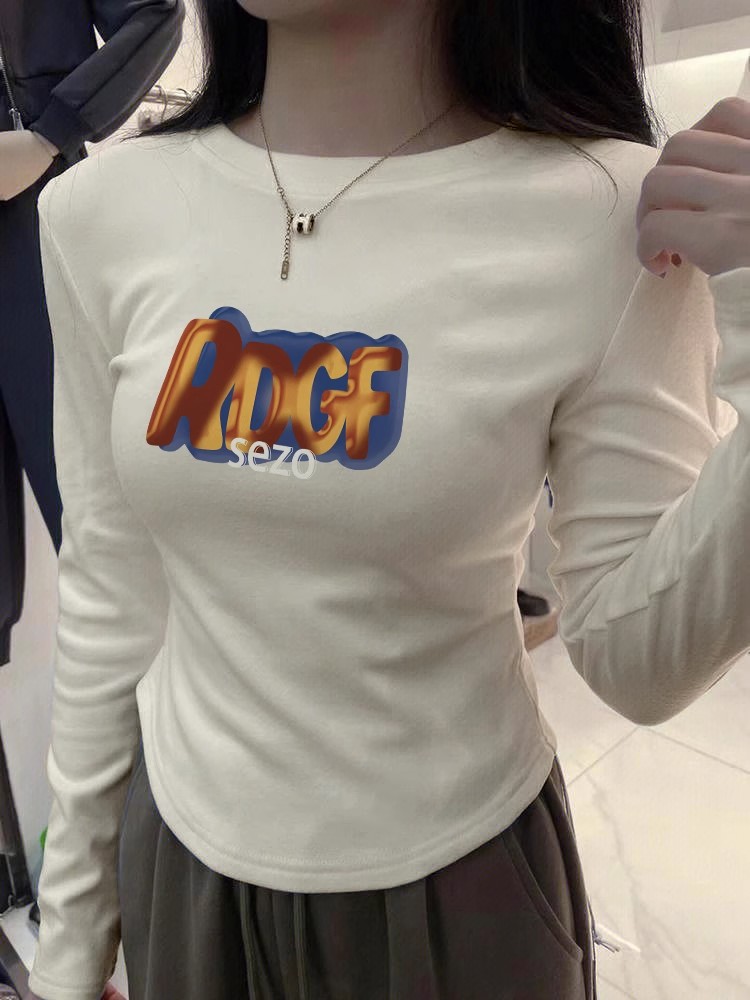 德絨打底衫女內搭秋冬季長袖磨毛t恤加絨加厚修身上衣服