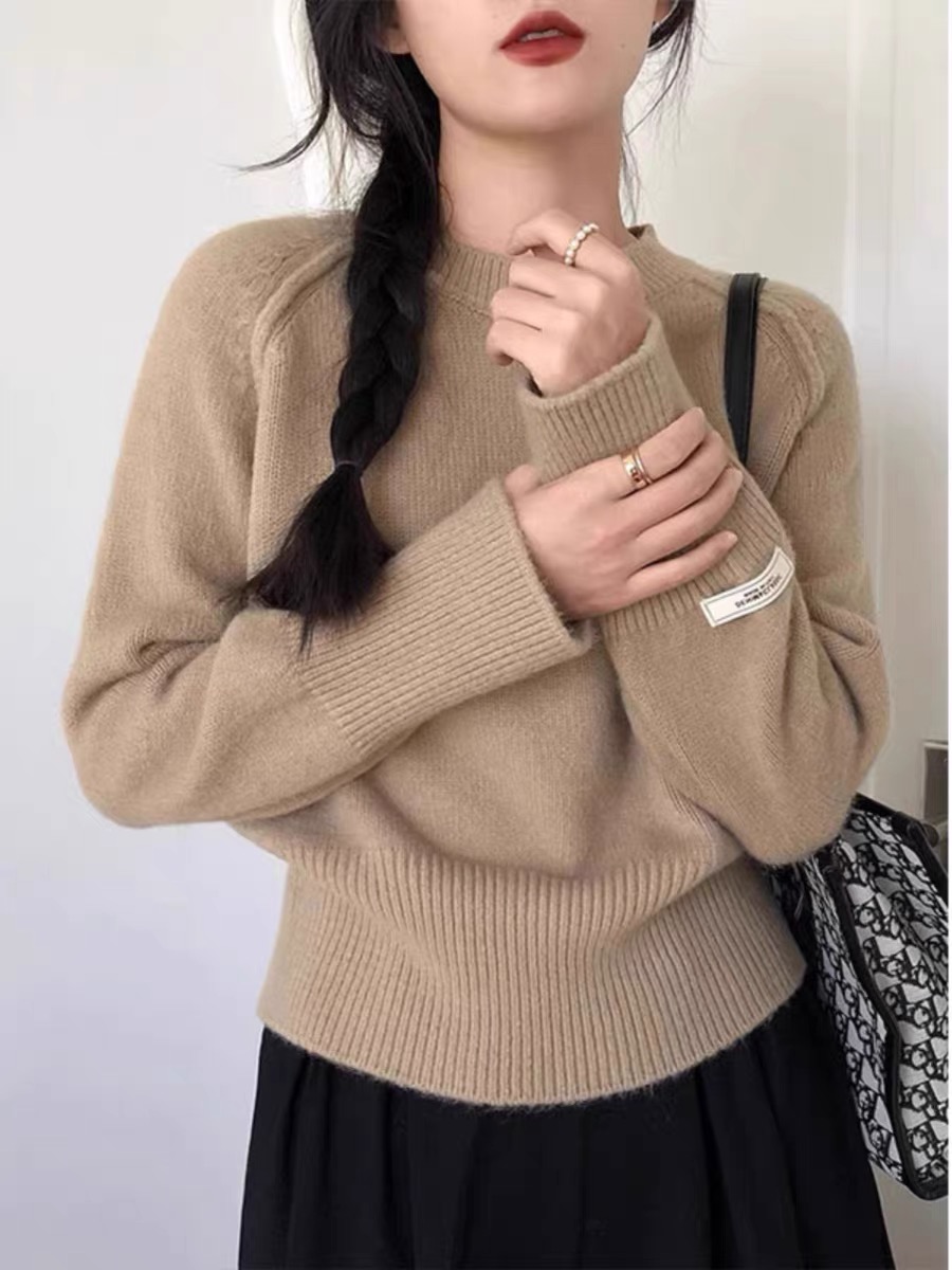 毛衣女款2023新款秋冬天內搭加厚高腰短款時尚高質感上衣慵懶外穿