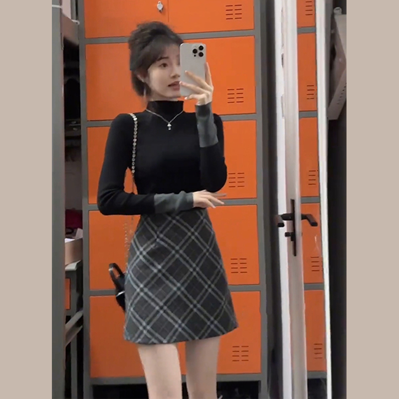 小香學院風套裝高級感甜辣緊身包臀連衣裙子女秋冬新款兩件套冬季