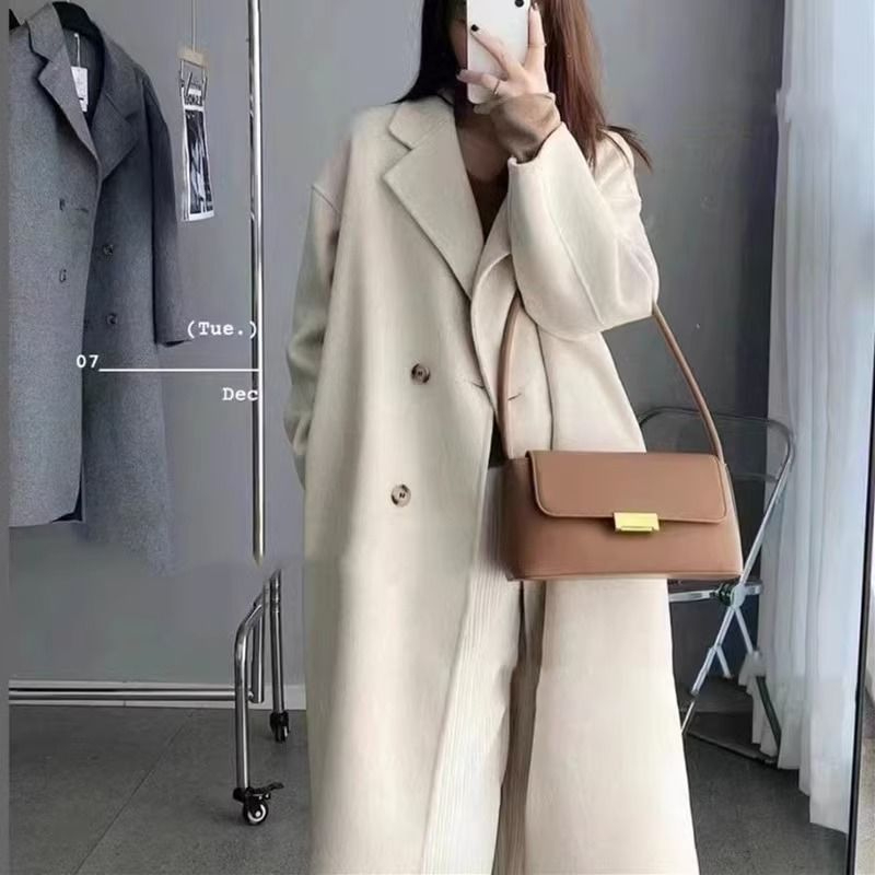 高級感毛呢外套女中長款過膝2023新款秋冬季學生韓系顯瘦呢子大衣