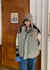 Korean winter retro cotton vest for women, autumn and winter cotton jacket