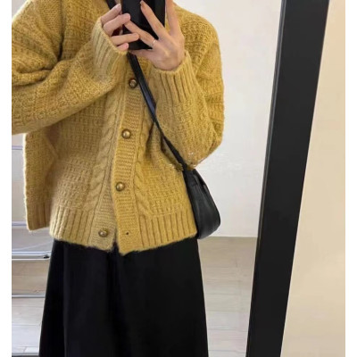 韓系溫柔風軟糯毛衣女秋冬加厚新款奶系穿搭針織開衫外套上衣