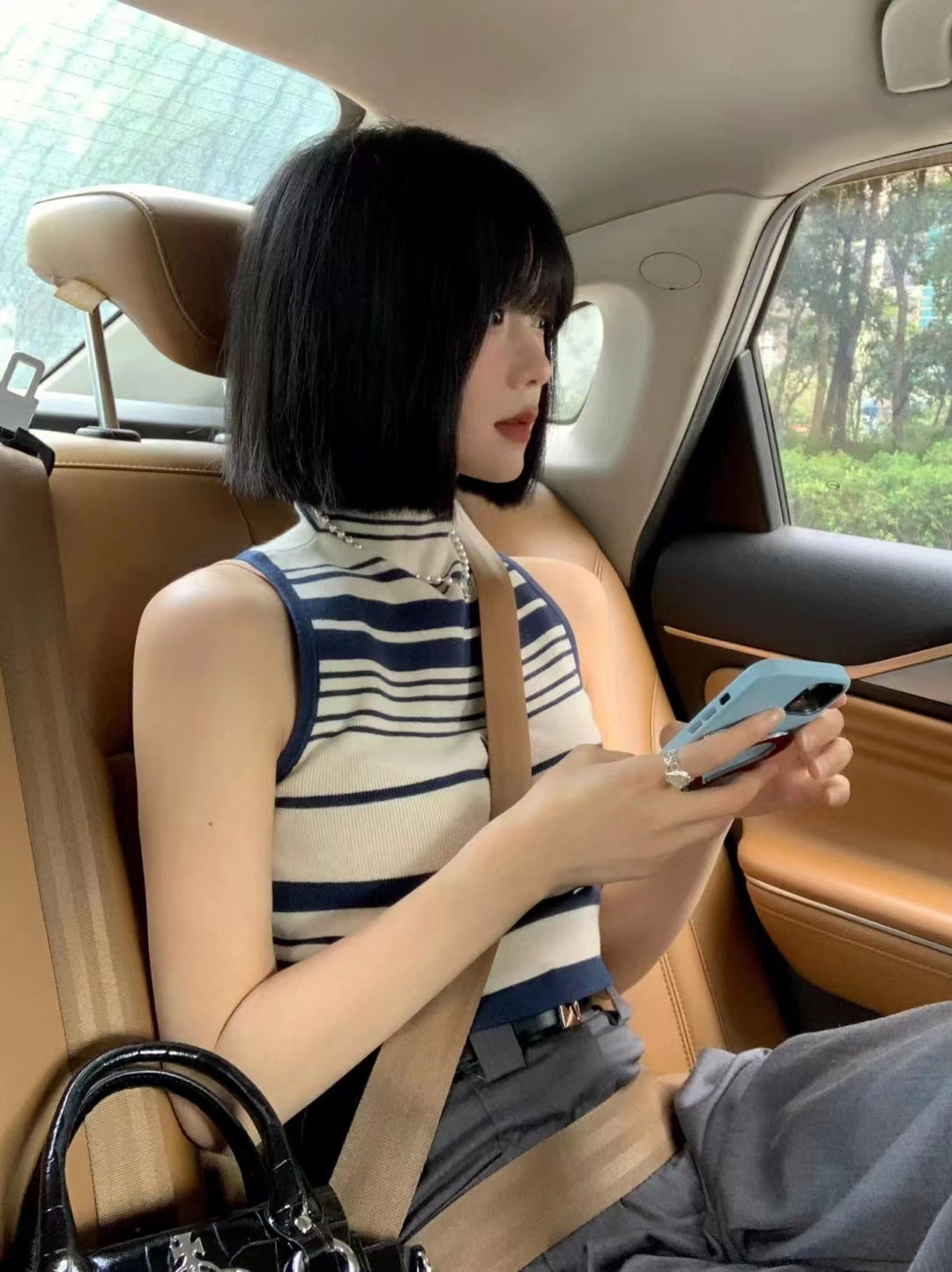 美式復古修身顯瘦內搭針織背心女別致甜辣設計感小眾外穿吊帶上衣