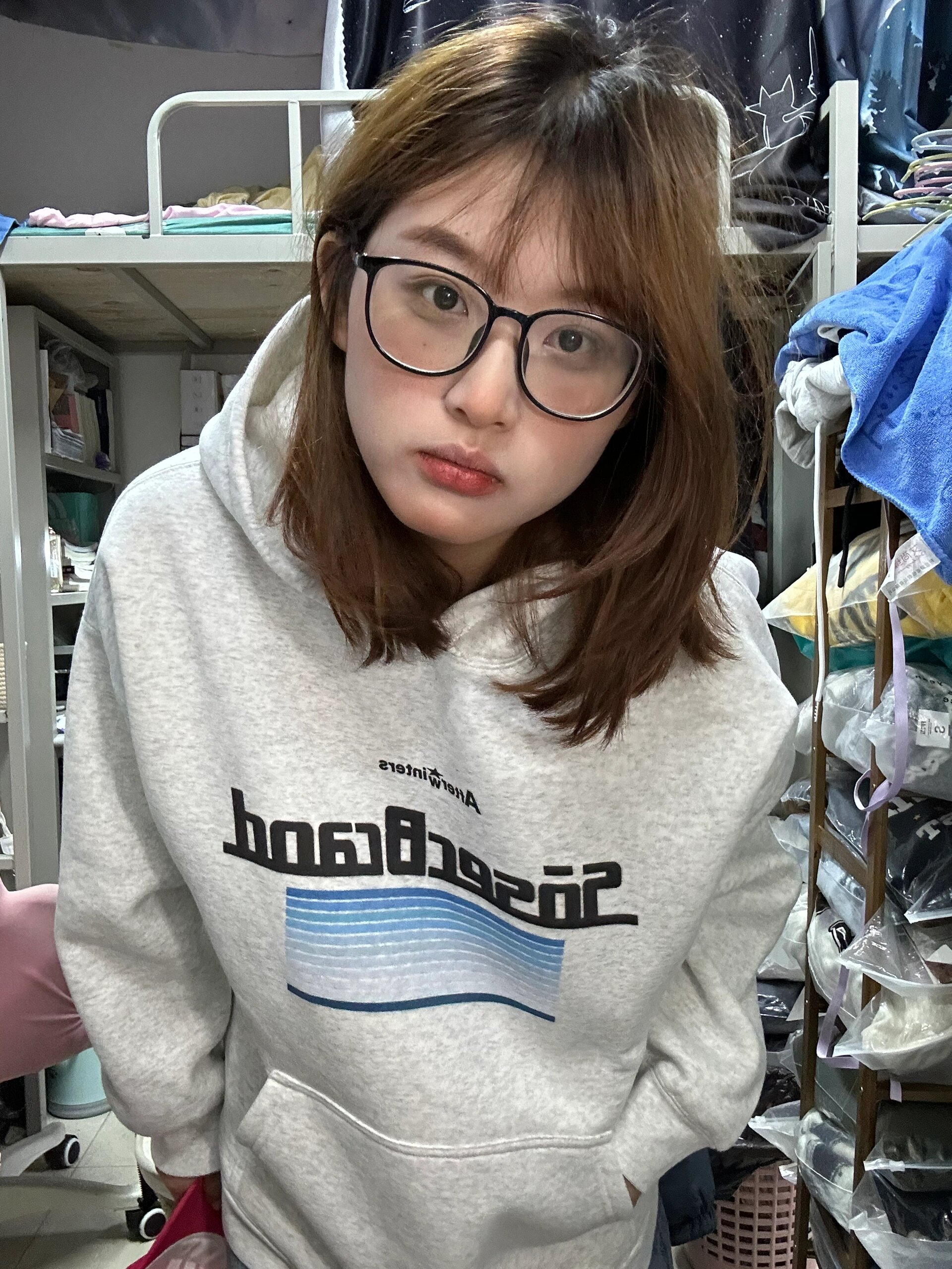 美式重磅連帽衛衣女加絨加厚秋冬季新款字母圖案印花情侶套頭帽衫