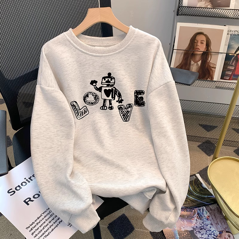 寶藏單品！值得入~超好看美式卡通字母印花衛衣女oversiz百搭上衣
