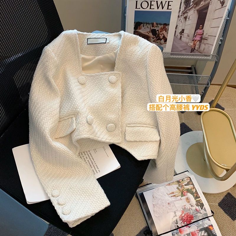 French white short coat for women 2023 spring new design niche high-end petite top