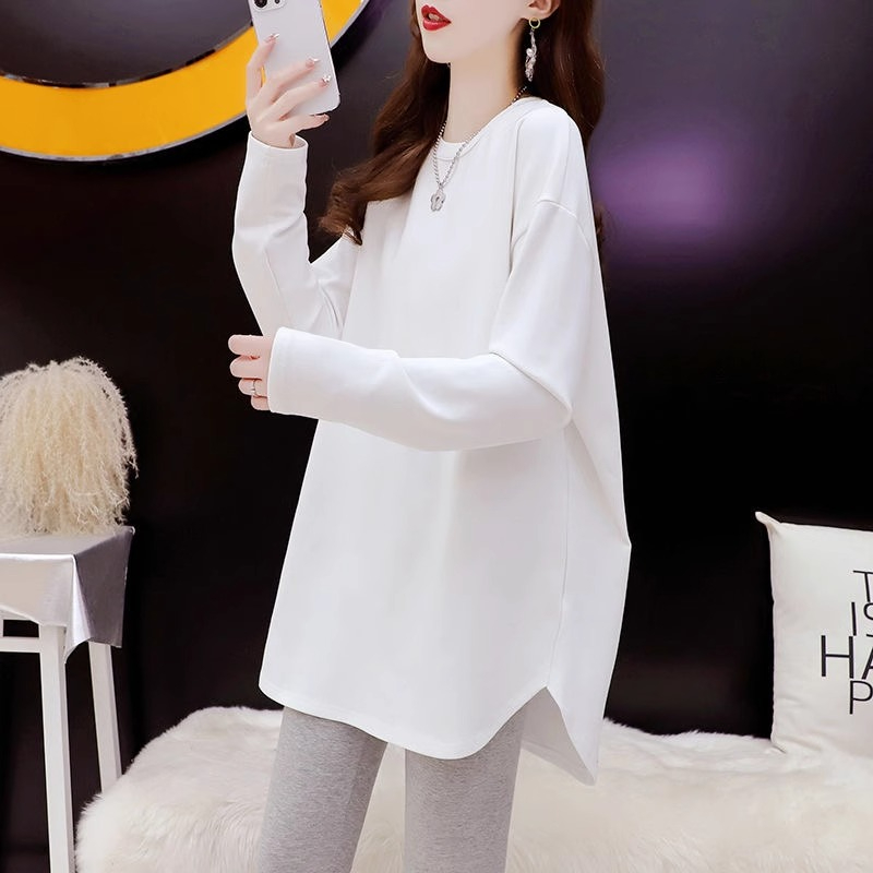 280g threaded German velvet 2024 spring and autumn new Korean style long-sleeved T-shirt women's design