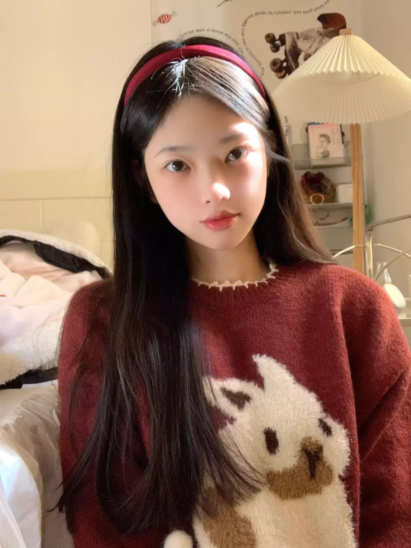 兔年本命年衣服紅色聖誕浣熊絨兔子毛衣女秋冬軟糯針織衫加厚冬季