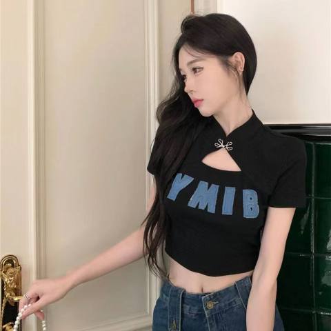 Ice silk thread original patch embroidery Chinese style improved cheongsam hottie hollow design