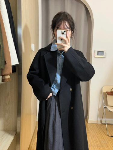 High-end coat women's autumn and winter woolen coat 2023 new style small fragrant Korean style mid-length thickened