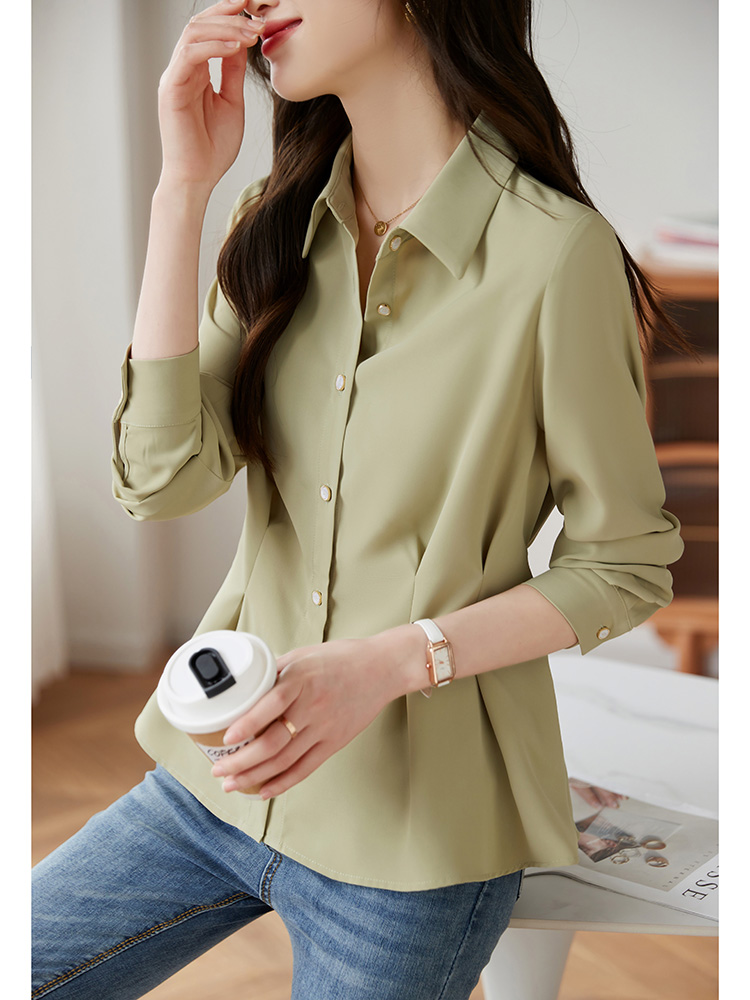 Commuting Retro Elegant Shirt Women's 2024 Spring Design Slim Shirt Top