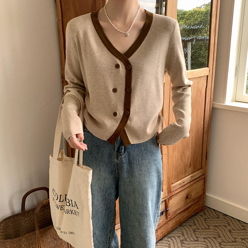 Actual shot Korean version of the new autumn and winter niche design double-breasted sweater drawstring waist slimming sweater