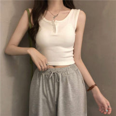 Official Image Pink Threaded Short-Sleeve T-Shirt for Women Summer Tight Backless Top Ins Trendy Hot Girl Base Top