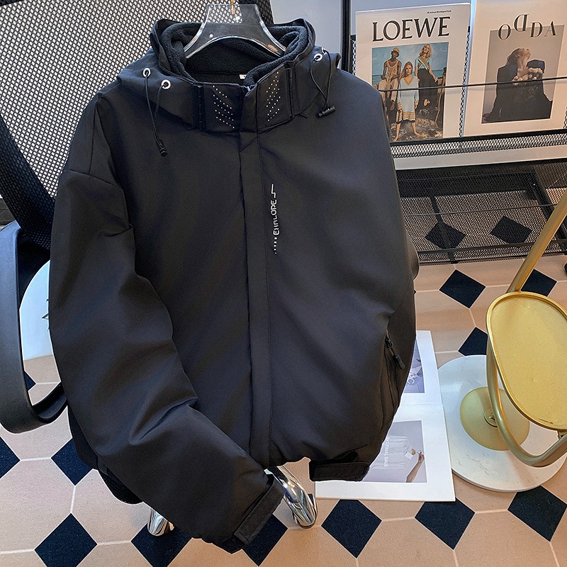 American functional jacket, cotton jacket, women's winter thickened three-in-one removable polar fleece jacket, couple's jacket