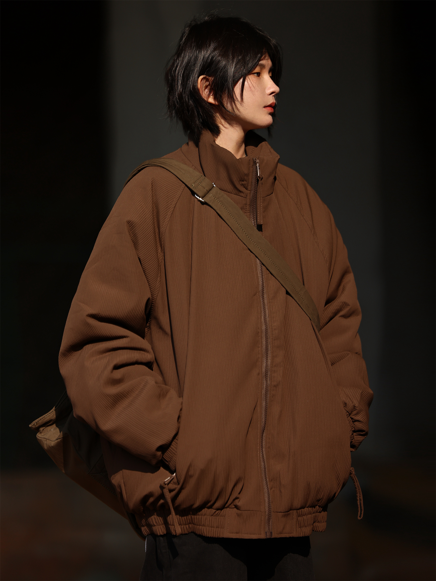 Maillard cotton coat loose cotton coat thickened winter new American retro warm brown cotton coat for women