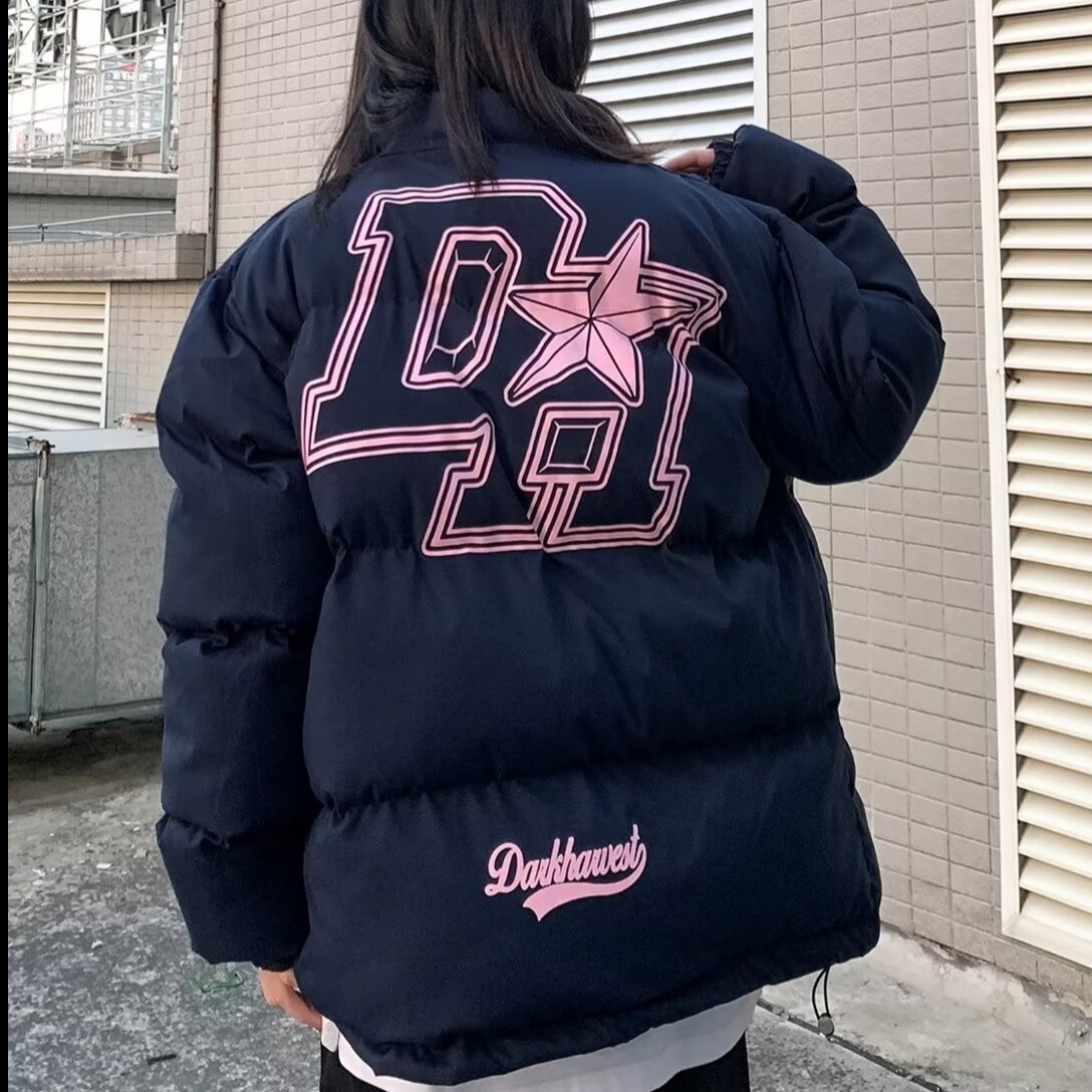 2023 New National Fashion American High Street Cotton Clothes Jackets Women's Trendy Brand Retro All-match Cotton Clothes Cotton Jackets Winter Clothes